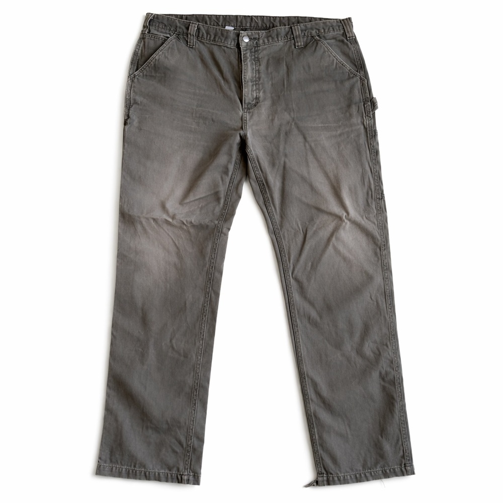 Carhartt Workwear Utility Pants Gray Canvas Relaxed Fit Casual Streetwear 40x34